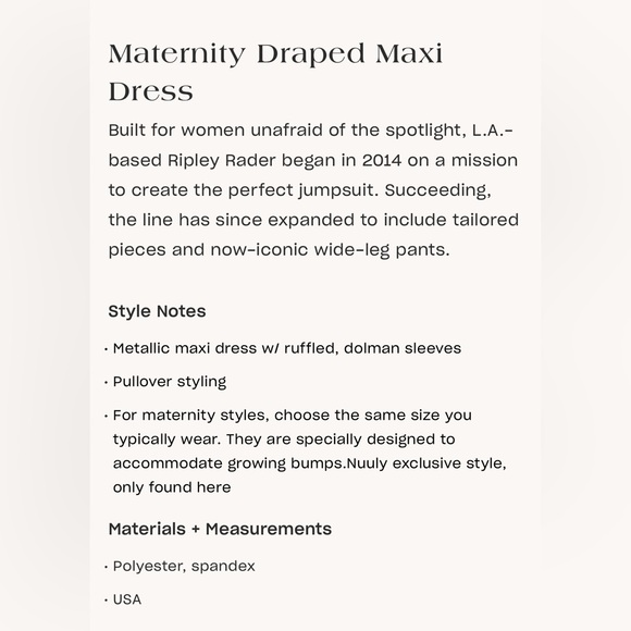 Maternity Draped Maxi Dress - Picture 4 of 6